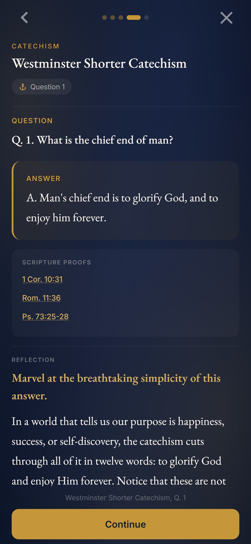 Devotus Westminster Shorter Catechism screen